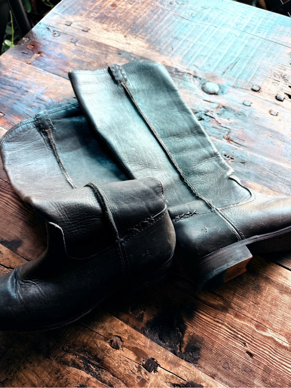 Frye brown leather knee high boots size 9 LIKE NEW